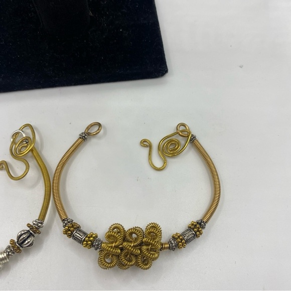 Boho Bracelet artisan handmade of copper and silver coiled on spring 6.5” - Picture 5 of 7